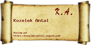 Kozelek Antal névjegykártya